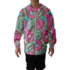 Donut Pattern Texture Colorful Sweet Kids  Hooded Windbreaker by Grandong