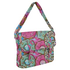 Donut Pattern Texture Colorful Sweet Buckle Messenger Bag by Grandong