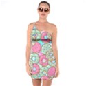 Donut Pattern Texture Colorful Sweet One Shoulder Ring Trim Bodycon Dress View1