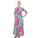 Donut Pattern Texture Colorful Sweet Half Sleeves Maxi Dress View2