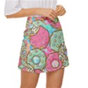 Donut Pattern Texture Colorful Sweet Mini Front Wrap Skirt View3