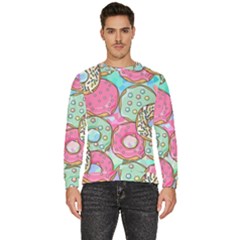 Donut Pattern Texture Colorful Sweet Men s Fleece Sweatshirt by Grandong