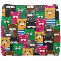 Cats Funny Colorful Pattern Texture Seat Cushion by Grandong