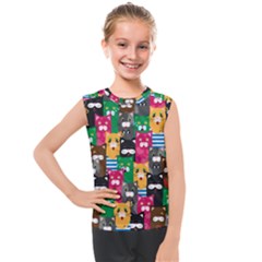 Cats Funny Colorful Pattern Texture Kids  Mesh Tank Top by Grandong