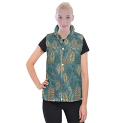 Leaves Pattern Texture Plant Women s Button Up Vest by Grandong