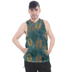 Leaves Pattern Texture Plant Men s Sleeveless Hoodie by Grandong