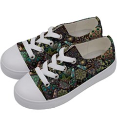 Digital Art Triangle Pattern Texture Mosaic Kids  Low Top Canvas Sneakers by Grandong