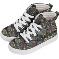 Digital Art Triangle Pattern Texture Mosaic Kids  Hi-top Skate Sneakers by Grandong