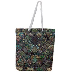 Digital Art Triangle Pattern Texture Mosaic Full Print Rope Handle Tote (large) by Grandong