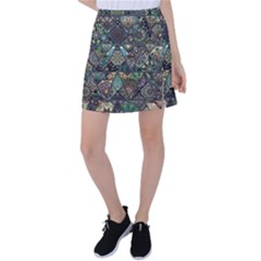 Digital Art Triangle Pattern Texture Mosaic Tennis Skirt by Grandong