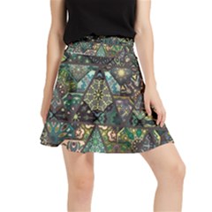 Digital Art Triangle Pattern Texture Mosaic Waistband Skirt by Grandong