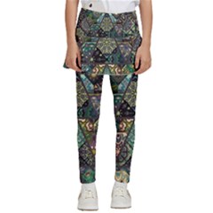 Digital Art Triangle Pattern Texture Mosaic Kids  Skirted Pants