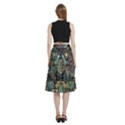 Digital Art Triangle Pattern Texture Mosaic A-Line Full Circle Midi Skirt With Pocket View4