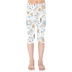 Pattern Flower Leaves, Kids  Capri Leggings  by Grandong