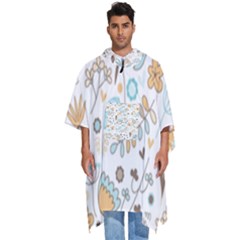 Pattern Flower Leaves, Men s Hooded Rain Ponchos by Grandong