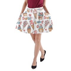 Love Pattern Texture A-line Pocket Skirt by Grandong