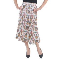 Love Pattern Texture Midi Mermaid Skirt by Grandong