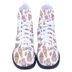 Love Pattern Texture Kid s High-top Canvas Sneakers by Grandong