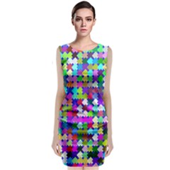 Texture Colorful Abstract Pattern Classic Sleeveless Midi Dress by Grandong