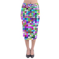 Texture Colorful Abstract Pattern Midi Pencil Skirt by Grandong