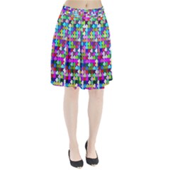 Texture Colorful Abstract Pattern Pleated Skirt by Grandong