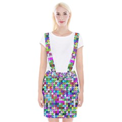 Texture Colorful Abstract Pattern Braces Suspender Skirt