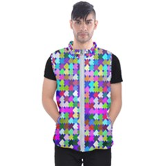 Texture Colorful Abstract Pattern Men s Puffer Vest by Grandong