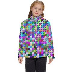 Texture Colorful Abstract Pattern Kids  Puffer Bubble Jacket Coat