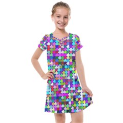 Texture Colorful Abstract Pattern Kids  Cross Web Dress by Grandong