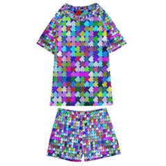 Texture Colorful Abstract Pattern Kids  Swim T-shirt And Shorts Set by Grandong