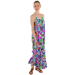 Texture Colorful Abstract Pattern Cami Maxi Ruffle Chiffon Dress by Grandong