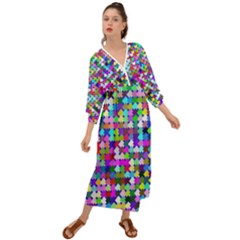 Texture Colorful Abstract Pattern Grecian Style  Maxi Dress by Grandong