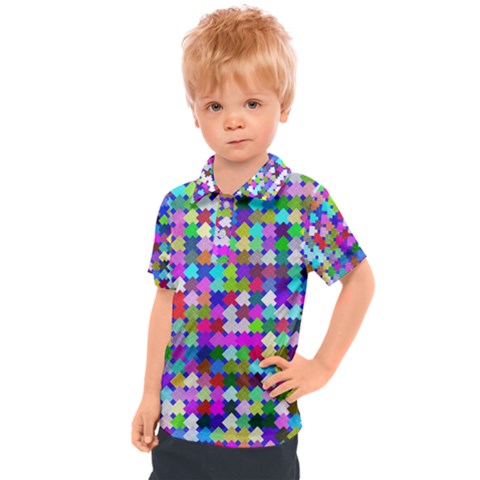 Texture Colorful Abstract Pattern Kids  Polo T-shirt by Grandong