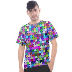 Texture Colorful Abstract Pattern Men s Sport Top by Grandong