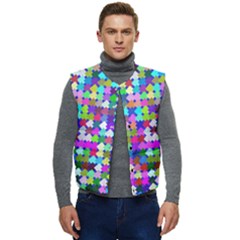 Texture Colorful Abstract Pattern Men s Button Up Puffer Vest	 by Grandong