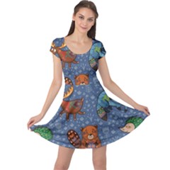 Animals Pattern Colorful Vector Cap Sleeve Dress by Grandong