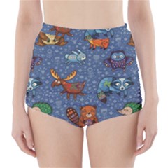 Animals Pattern Colorful Vector High-waisted Bikini Bottoms by Grandong