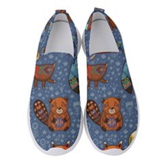 Animals Pattern Colorful Vector Women s Slip On Sneakers by Grandong