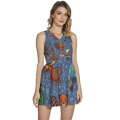 Animals Pattern Colorful Vector Sleeveless High Waist Mini Dress by Grandong