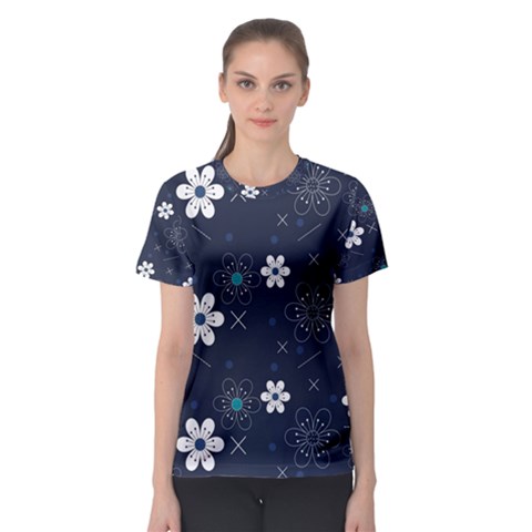 Flower Pattern Texture Women s Sport Mesh T-shirt by Grandong