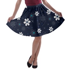 Flower Pattern Texture A-line Skater Skirt by Grandong