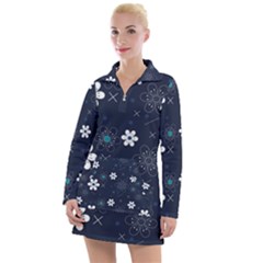 Flower Pattern Texture Women s Long Sleeve Casual Dress by Grandong