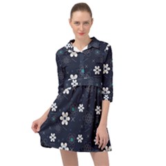 Flower Pattern Texture Mini Skater Shirt Dress by Grandong