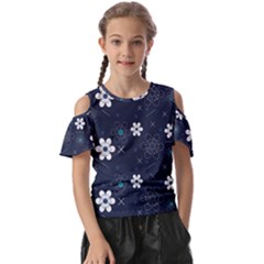 Flower Pattern Texture Kids  Butterfly Cutout T-shirt