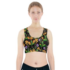 Flower Pattern Art Floral Texture Sports Bra With Pocket by Grandong