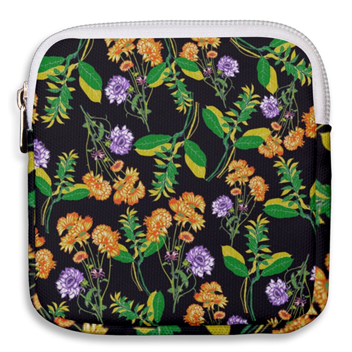 Flower Pattern Art Floral Texture Mini Square Pouch