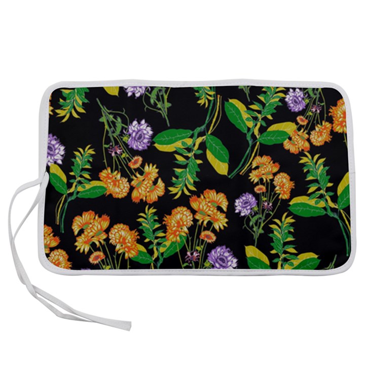 Flower Pattern Art Floral Texture Pen Storage Case (S)