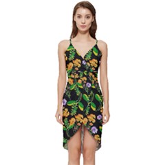 Flower Pattern Art Floral Texture Wrap Frill Dress by Grandong