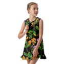 Flower Pattern Art Floral Texture Kids  Pilgrim Collar Ruffle Hem Dress View2