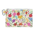 Colorful Flower Abstract Pattern Canvas Cosmetic Bag (Large) View1